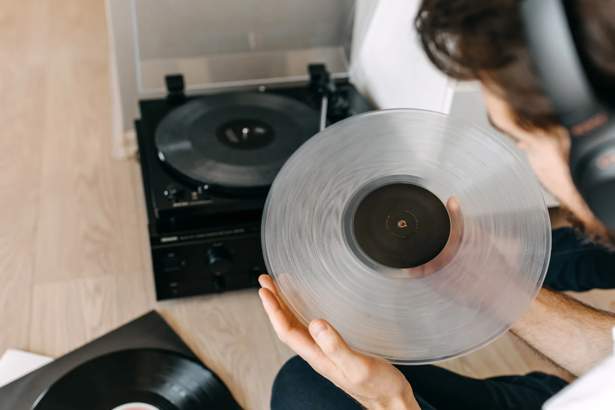 Man holding clear record